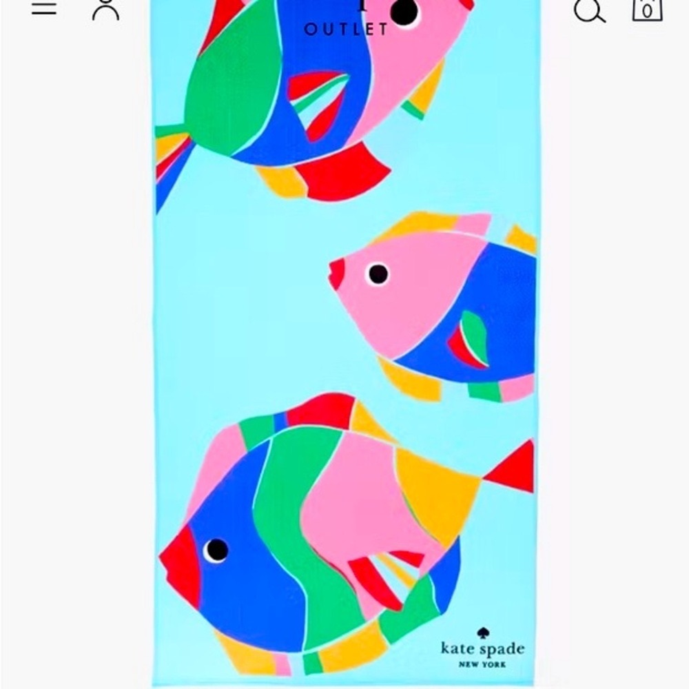 NWT Kate Spade Tropical Fish Beach Towel - Picture 2 of 4
